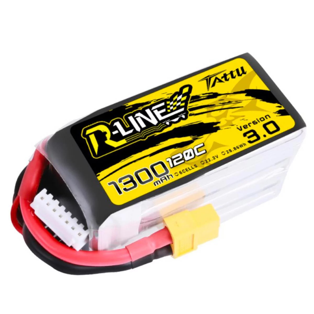 Tattu r-line v3 1300mah 120c 6s lipo battery