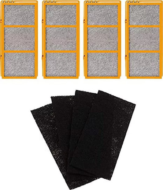 3-in-1 true hepa activated carbon air filter replacement with pre filter for holmes aer1 smoke grabber hapf30as-u4r air purifier  (4 hepa filters + 4 carbon filters)