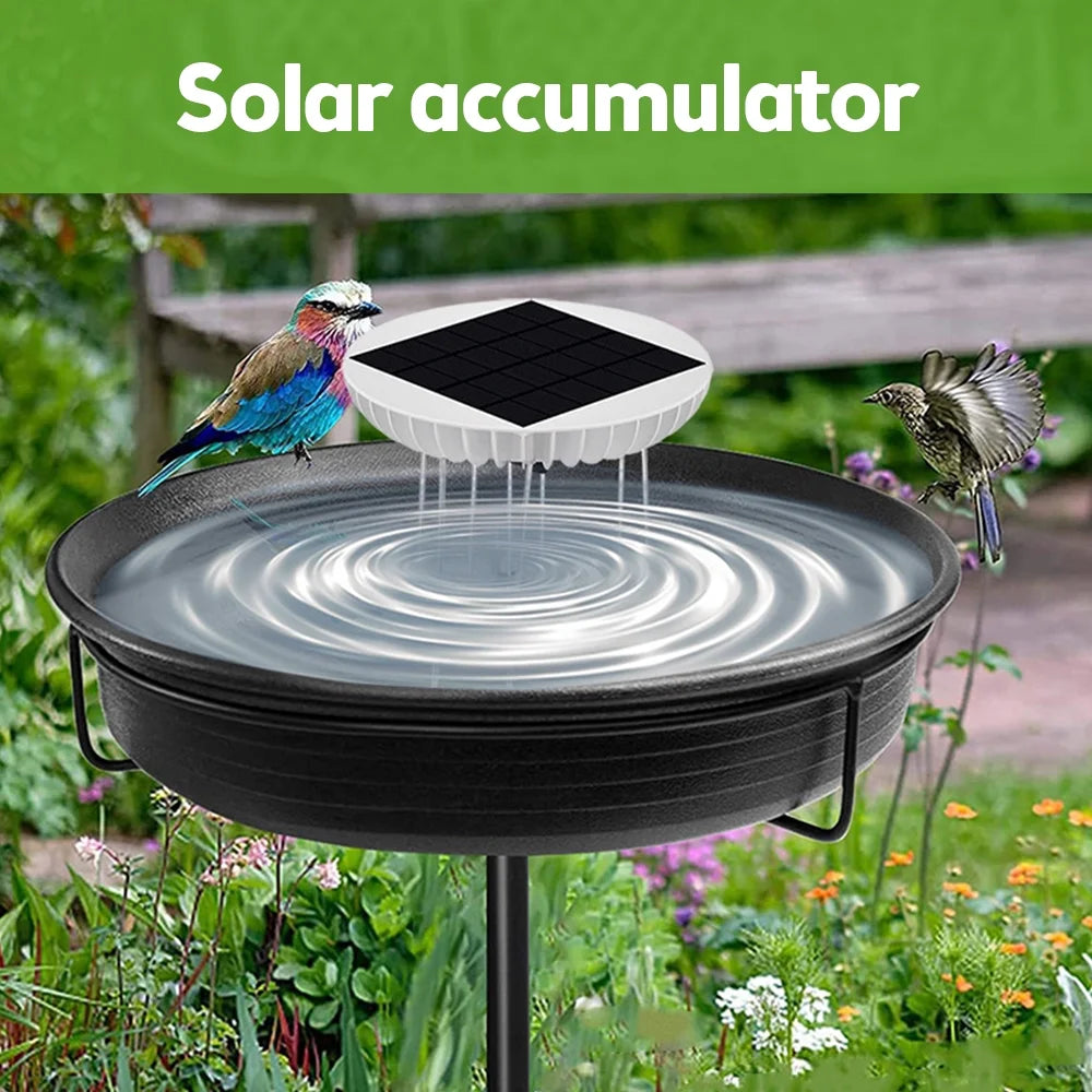 Walmeck solar water wiggler for bird bath, maker, 3.7v 1500mah backup battery, brushless motor