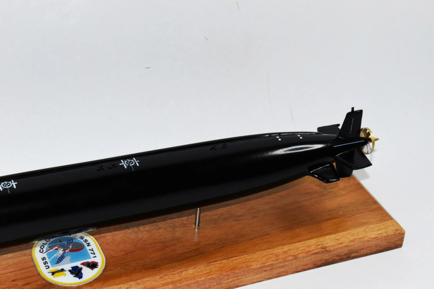 Uss columbia ssn-771 (black hull) submarine model,navy,scale model,mahogany,20 inch,la class