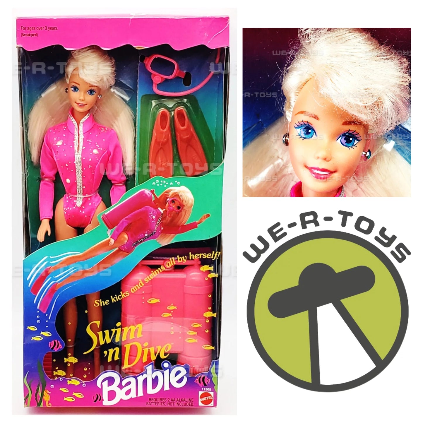 Swim 'n dive barbie doll 1993 mattel 11505