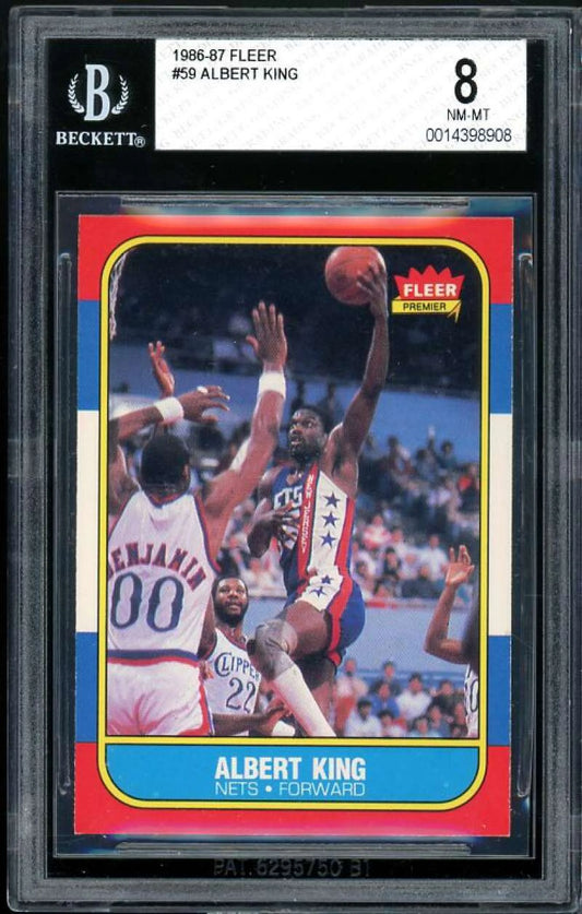 Albert king rookie card 1986-87 fleer #59 bgs 8