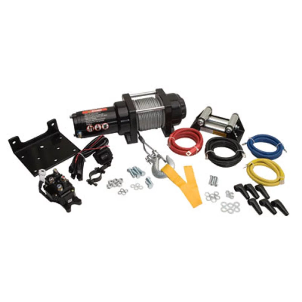 Winch with wire rope and mount plate 2500 lb. compatible with honda talon 1000x-4 fox live valve 2020