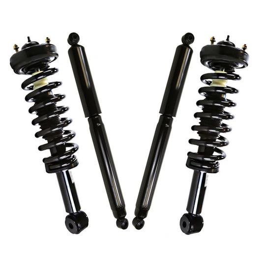 Autoshack front & rear complete strut coil springs and shock absorbers kit set of 4 replacement for 2009 2010 2011 2012 2013 ford f-150 3.5l 3.7l 4.6l 5.4l v6 v8 4wd suspkg11001