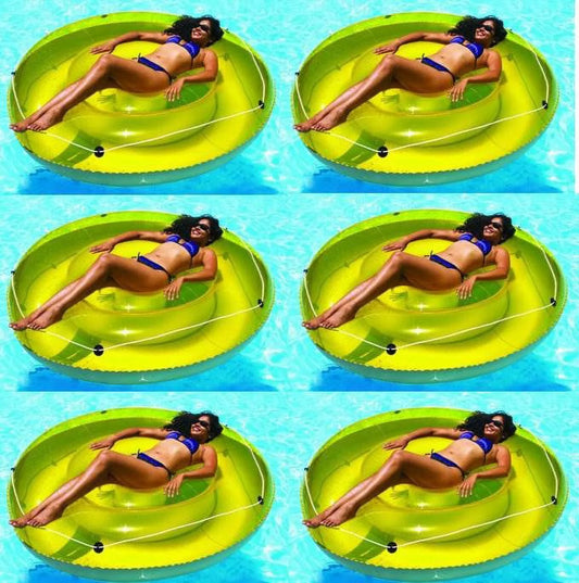 Swimline 9050 72" swimming pool sun tan lounger island float inflatables, 6-pack