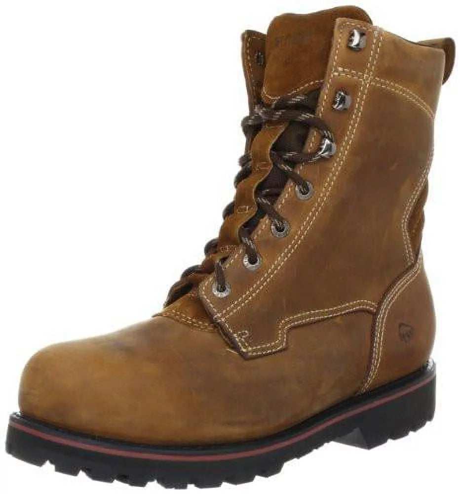 Wolverine men's malone 8 waterproof steel toe work boots, brown