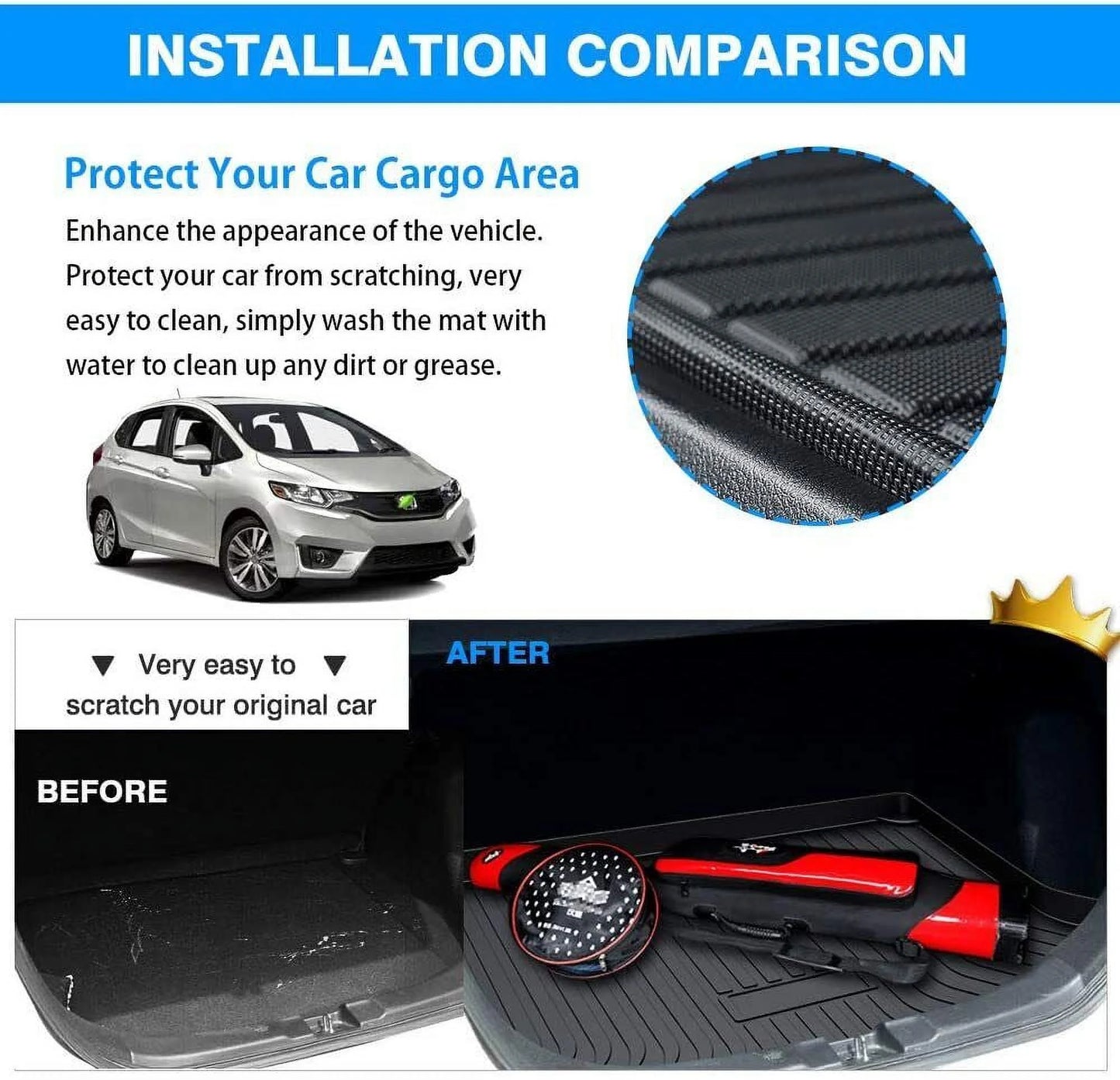 Trunk liner tpo cargo mats for 2014-2018 subaru forester reliable protection