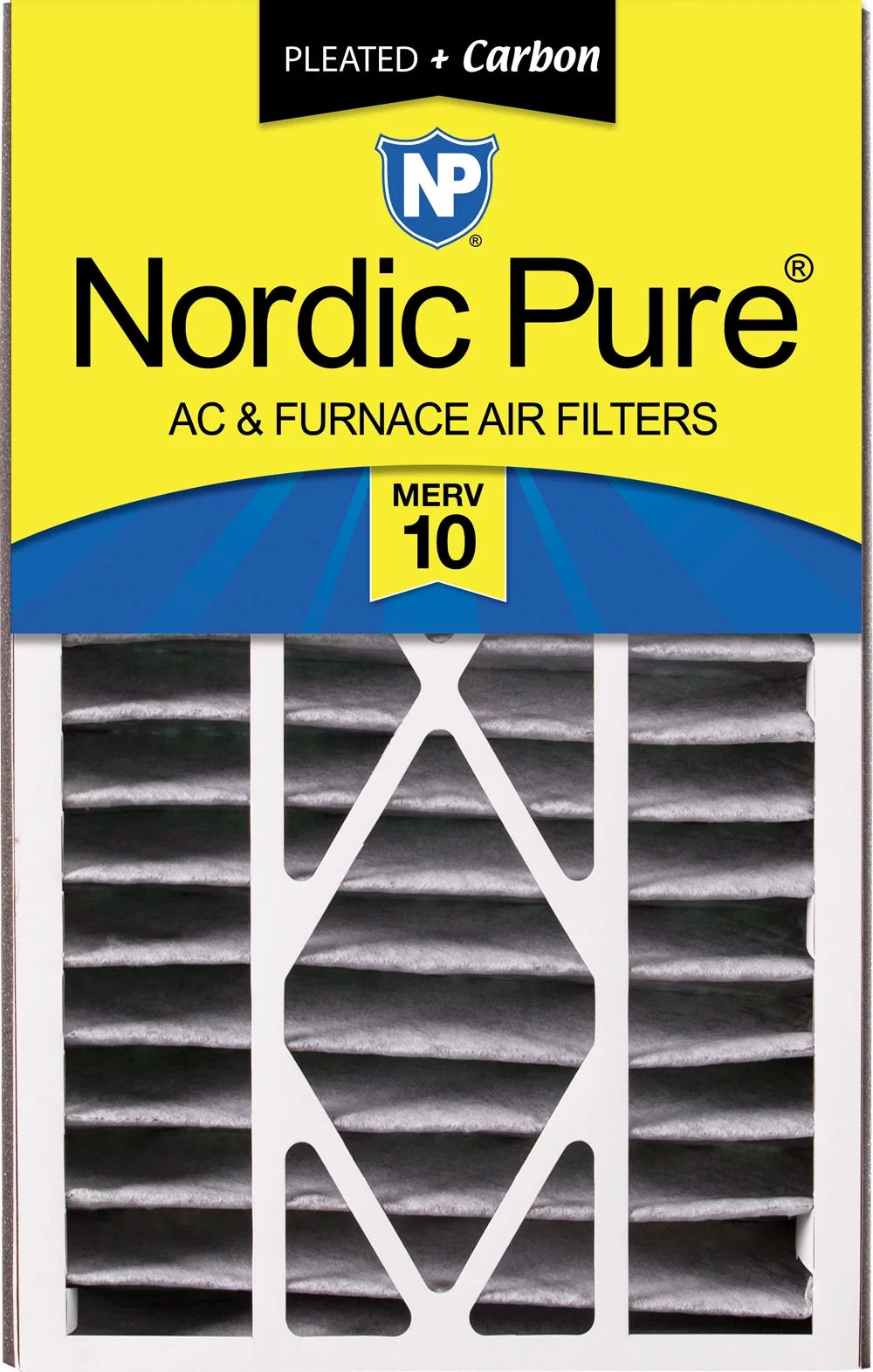 Air bear 16x25x5 (4 7/8) ac filter replacement merv 10 plus carbon 1 pack