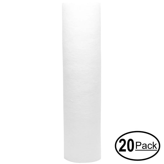 20-pack replacement for 3m aqua-pure ss12 epe-316l polypropylene sediment filter - universal 10-inch 5-micron cartridge for 3m aqua-pure whole house filter housing - denali pure brand