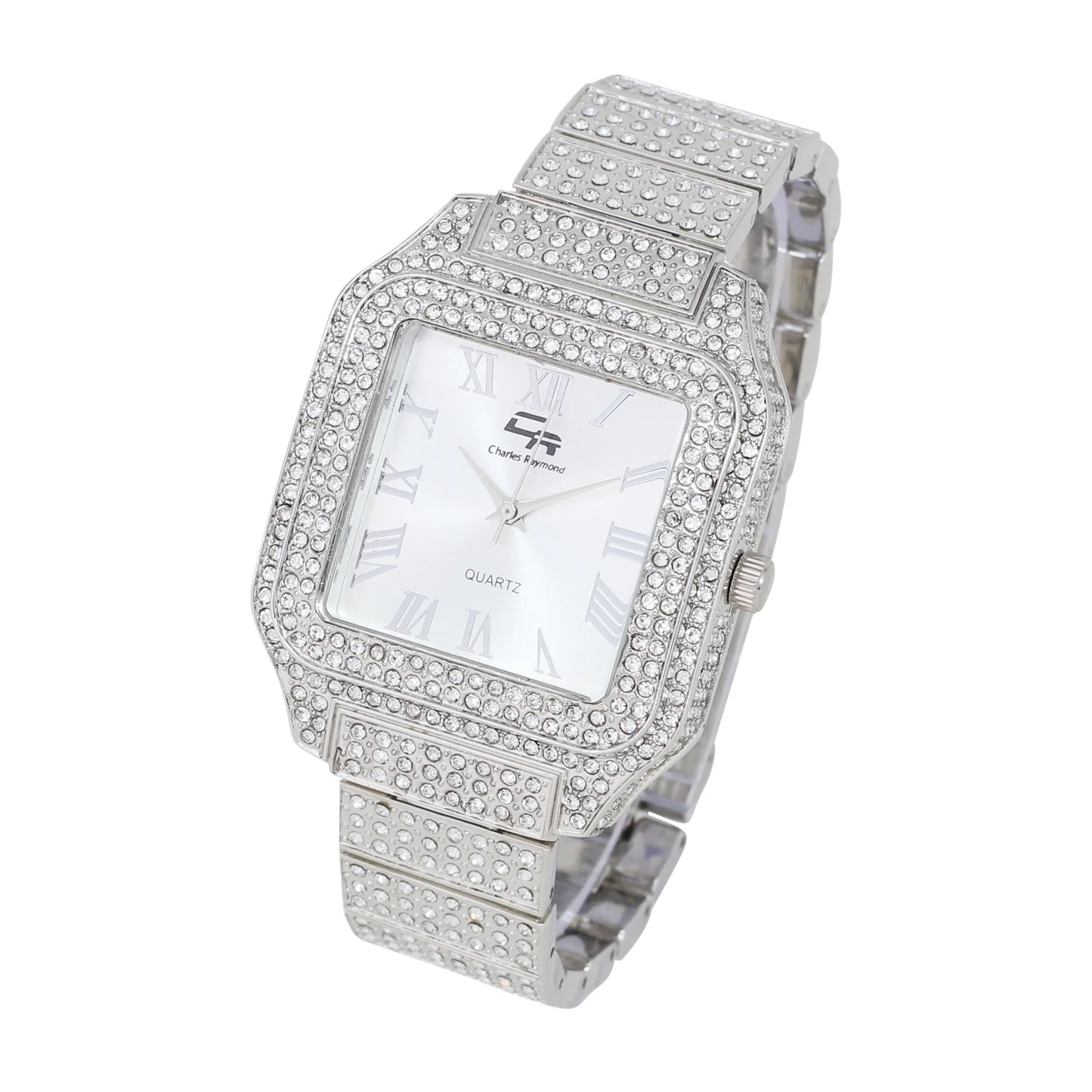 Women's luxury crystal diamonds iced out watch, a true testament to blinged-out beauty and timeless glamour (l0513la classic-slv)