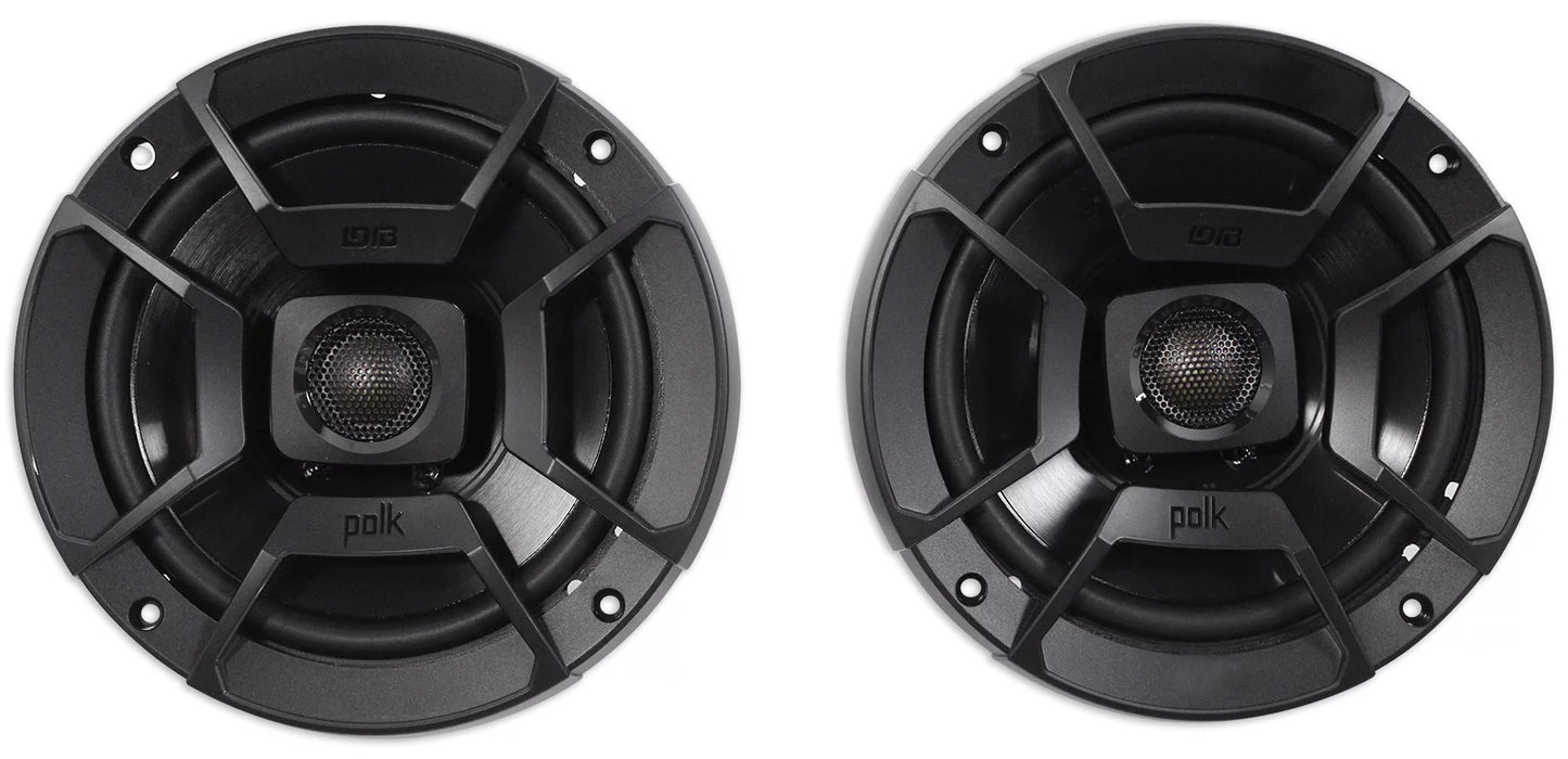 (2) polk audio db652 6.5" 300w car/marine/motorcycle speakers+speaker