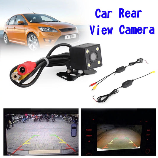 Wireless 170° cmos car rear view backup camera reverse 4 led night view