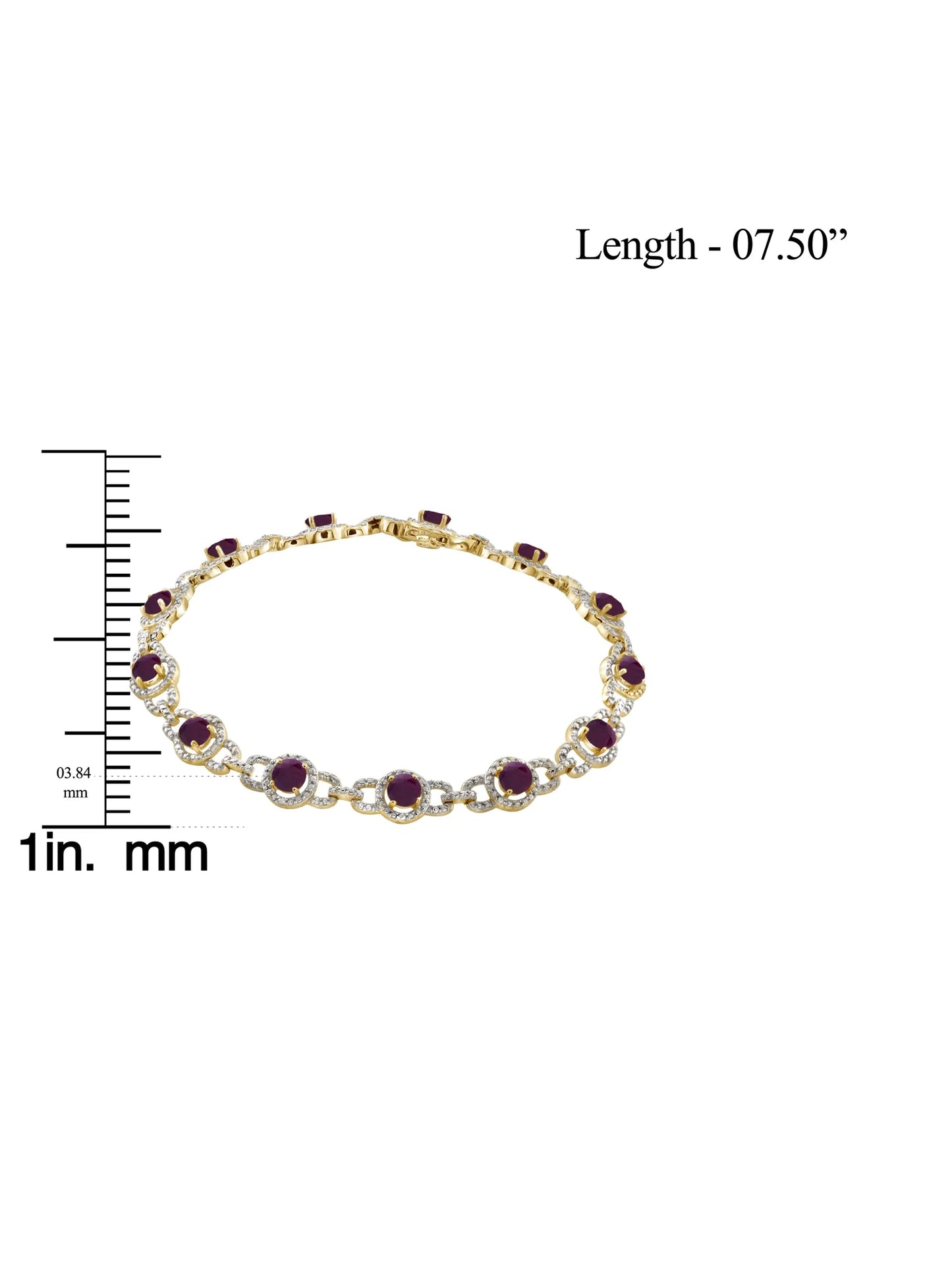 5 3/4 carat t.g.w. ruby and white diamond accent 14k gold over silver bracelet