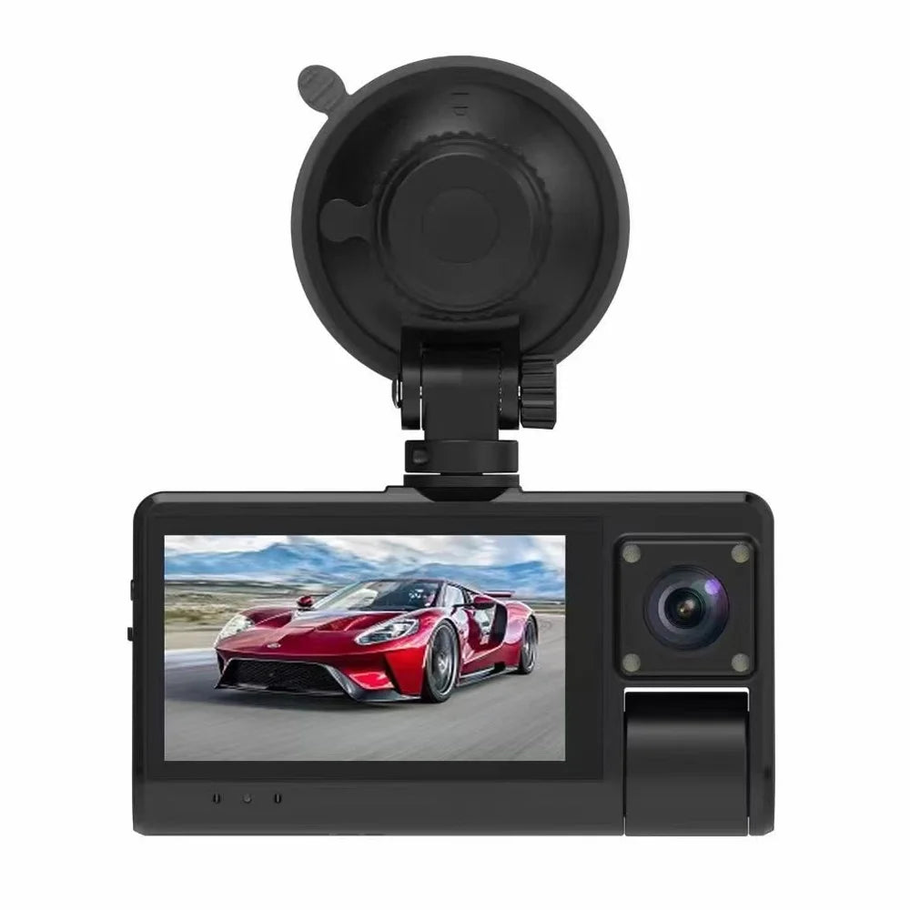 3-in-1 dash cam - touch screen rearview mirror with clear video recording, wide angle camera, wifi connectivity - auto safety driving recorder