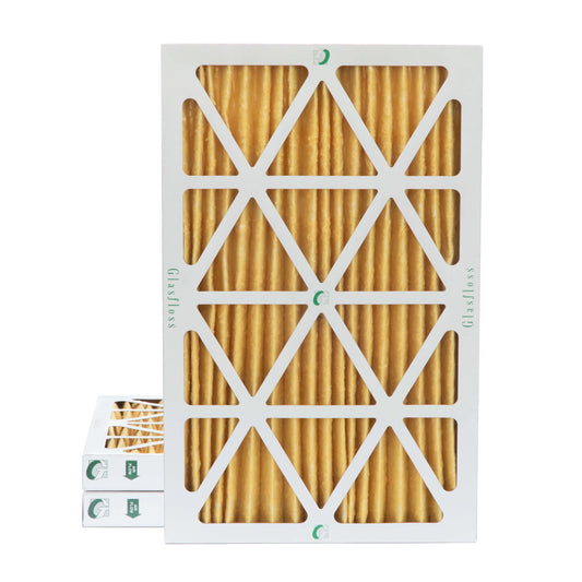 3 pack of 12x20x2 merv 11 pleated 2" inch air filters by glasfloss. actual size: 11-1/2 x 19-1/2 x 1-3/4