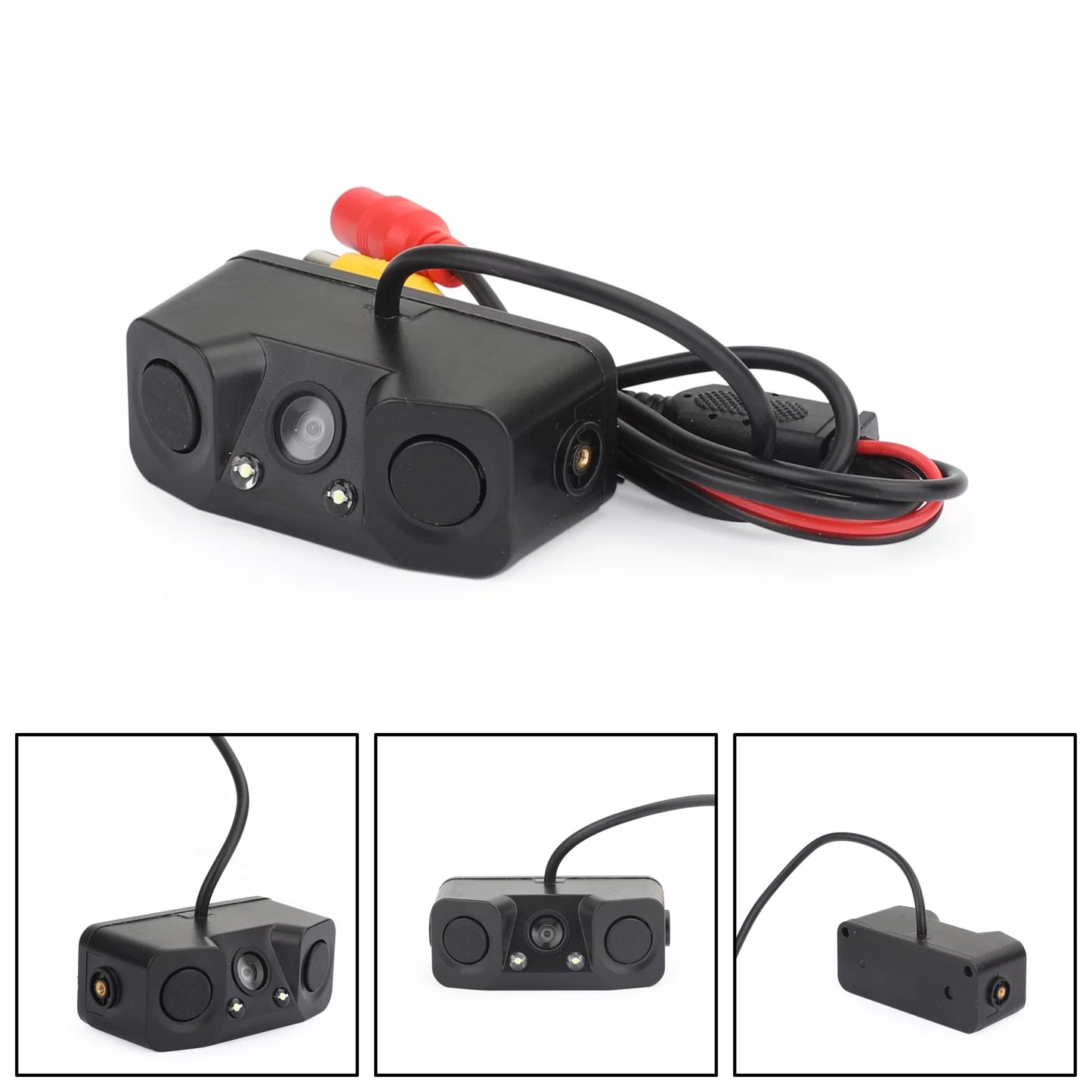 3in1 170° car reverse rear view camera backup radar parking sensor camera