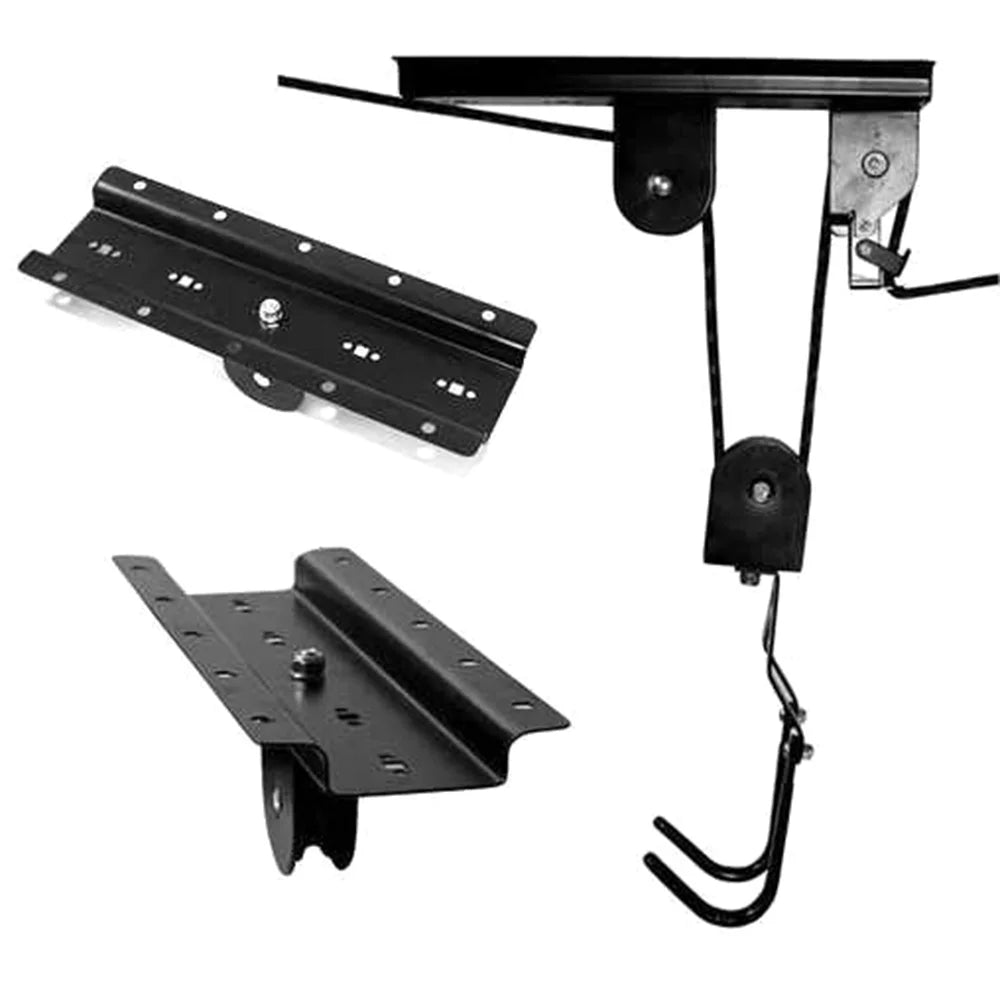 Tomfoto  hoist garage storage bike lift pulley system with 60kg bearing overhead bike rack heavy duty ceiling  hanger