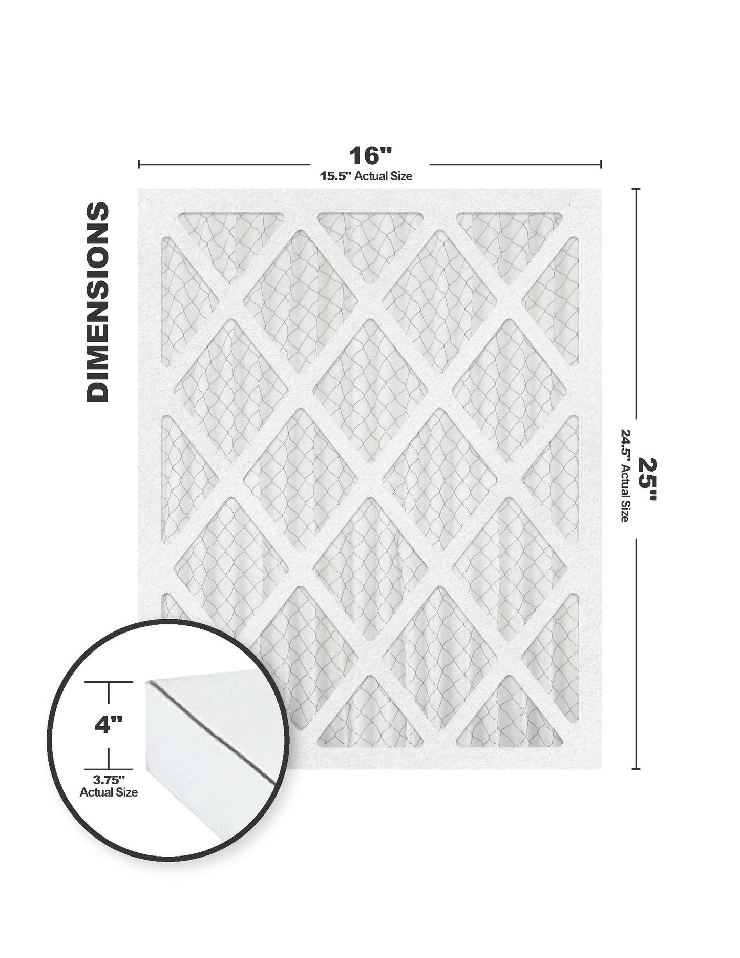 Accumulair platinum 16x25x4 merv 11 air filters (6 pack)