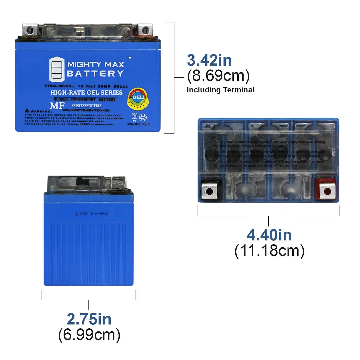 Ytx4l-bs gel replacement battery for sea-doo gsi 1997