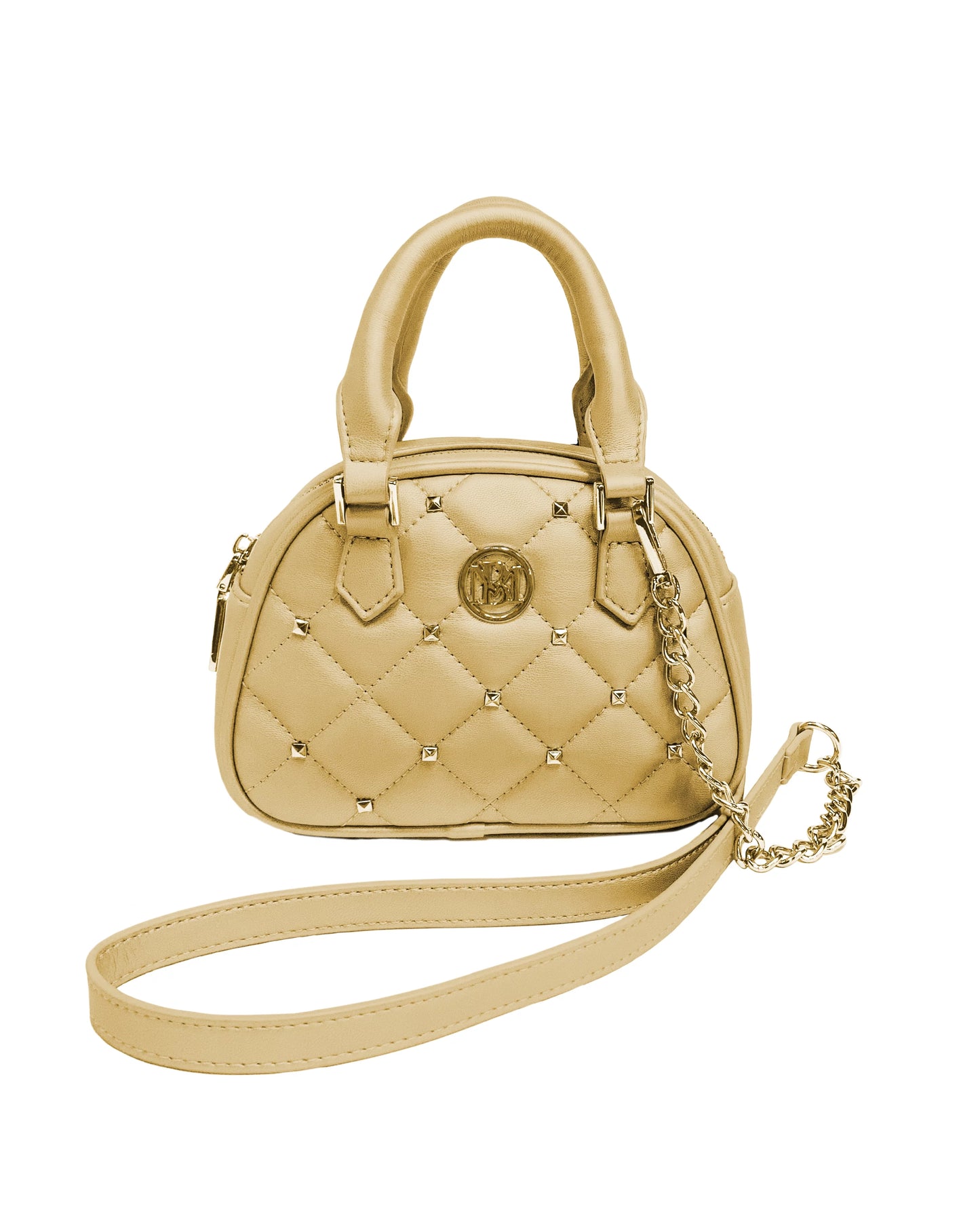 Badgley mischka metallic gold crossbody dome bag