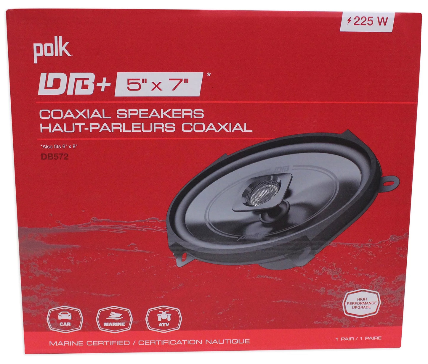 (2) polk audio db572 5x7" 225w car audio atv/motorcycle/boat speakers + rockmat