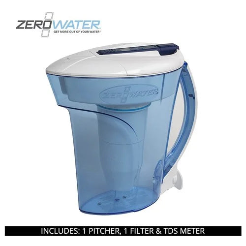 Zero zerowater 10 cup ready pour water filtration pitcher, 100, white