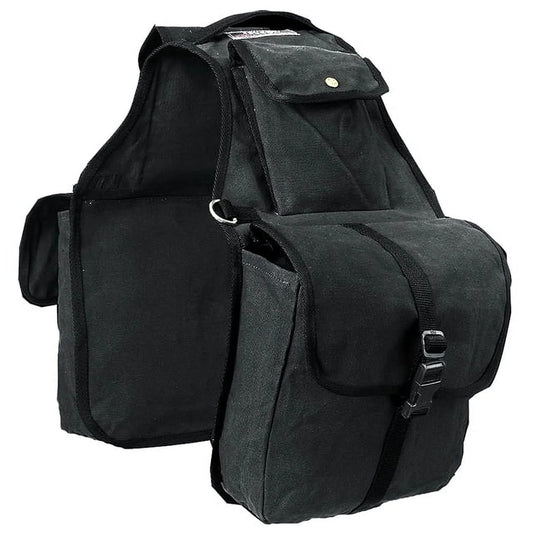 Tough1 canvas saddle bag black