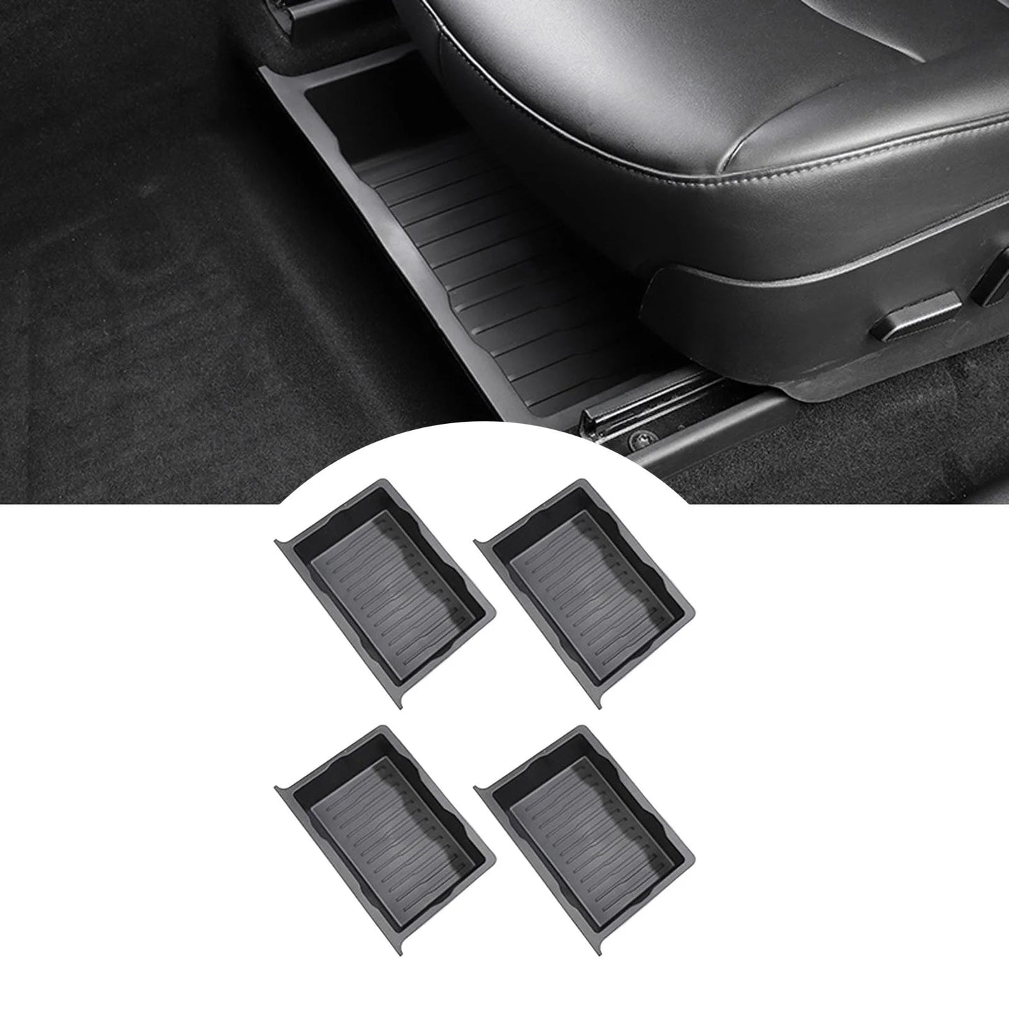 Under seat storage box hidden tray durable underseat organizer tray for model y