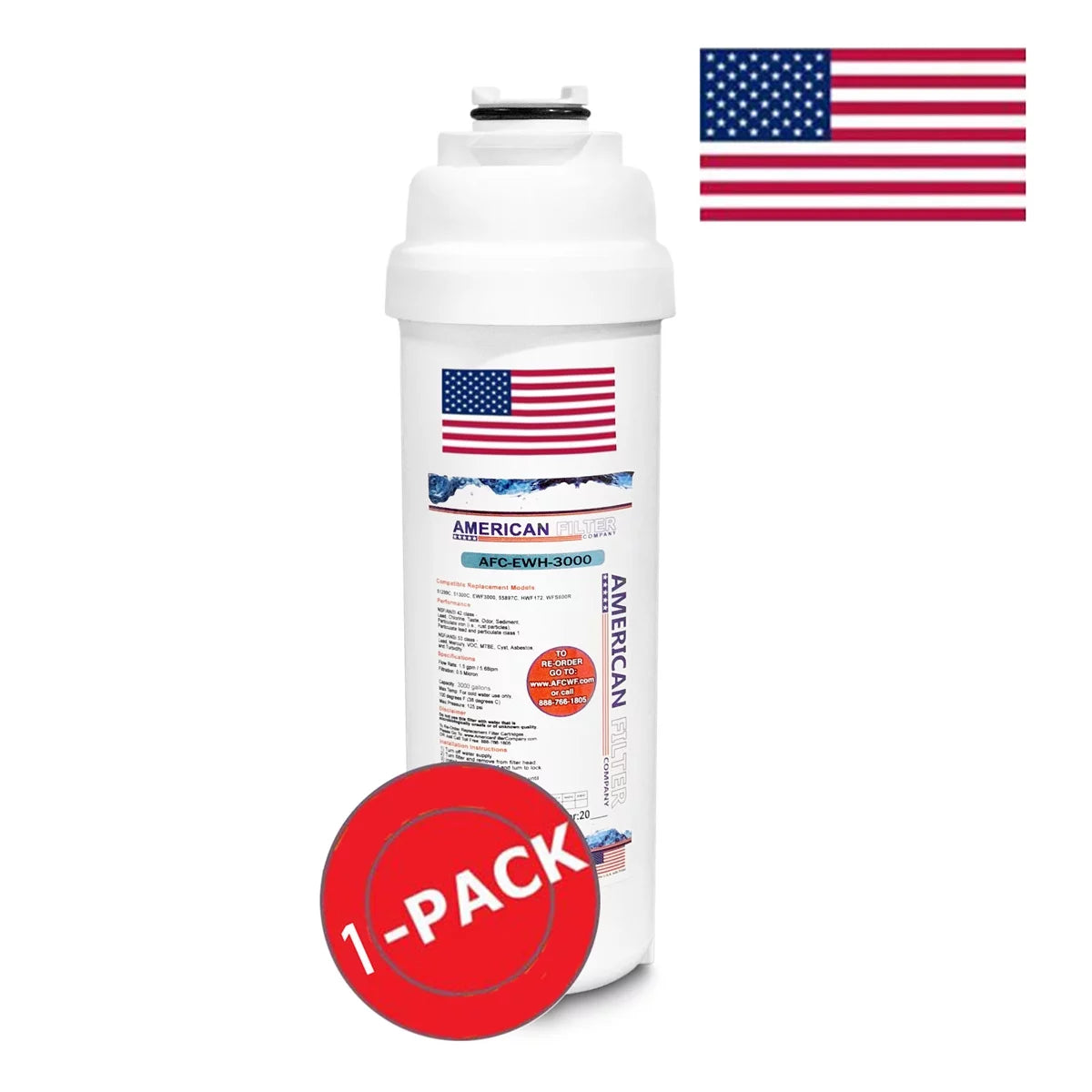 Afc brand , water filters , model # afc-ewh-3000 , compatible with watersentry® lzwsgrn8pk - 1 pack - made in u.s.a.