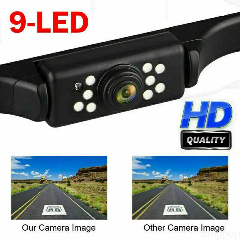 4.3" backup camera mirror car rear view reverse night vision parking system kit