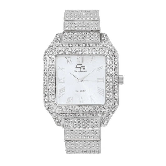 Women's luxury crystal diamonds iced out watch, a true testament to blinged-out beauty and timeless glamour (l0513la classic-slv)