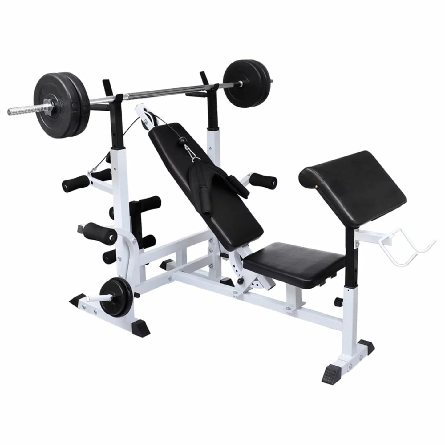 Aibecy weight bench with weight rack, barbell and dumbbell set 264.6 lb