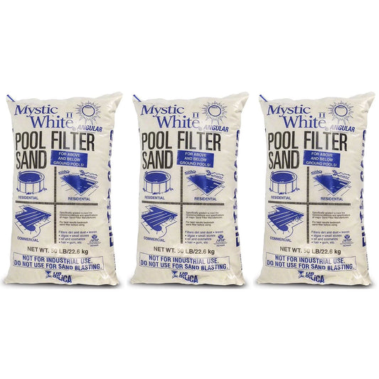 U.s. silica 50lbs mystic white ii swimming pool filter sand, white (3 pack)