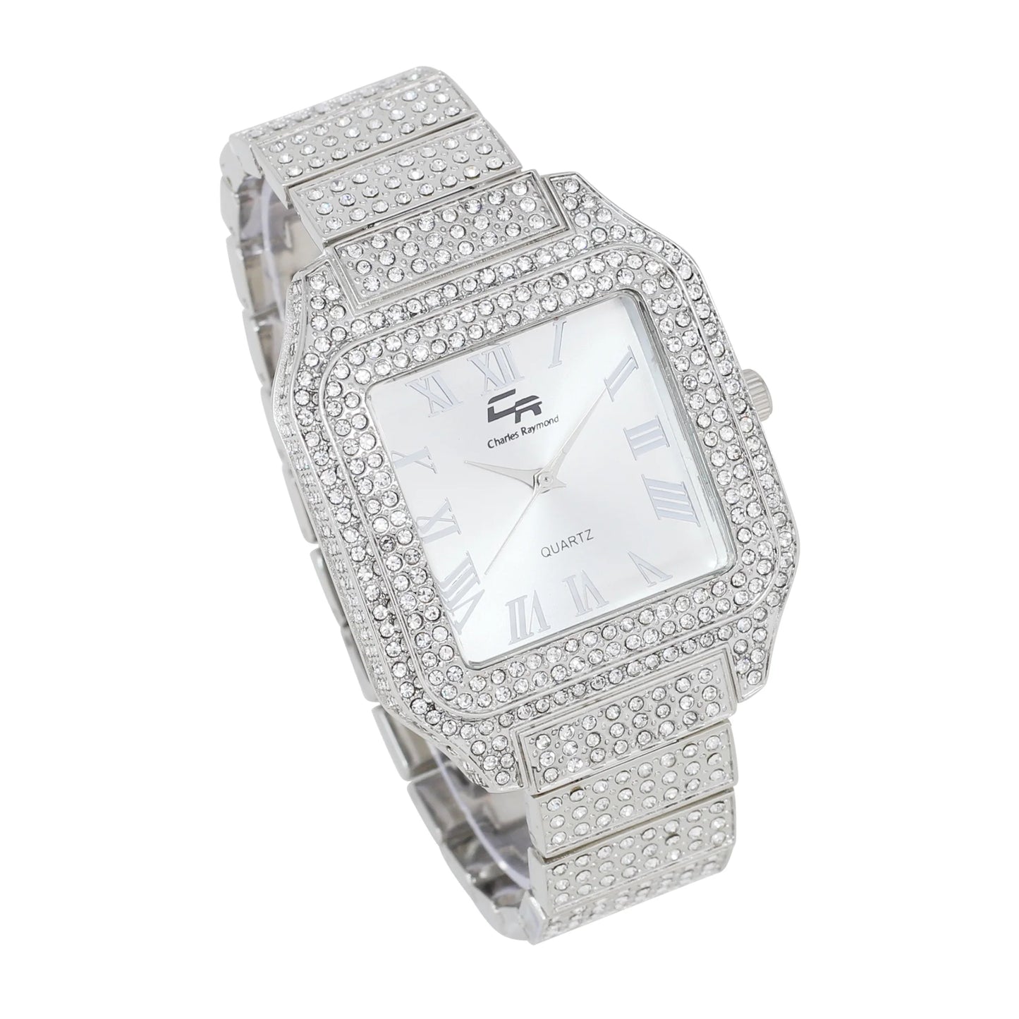 Women's luxury crystal diamonds iced out watch, a true testament to blinged-out beauty and timeless glamour (l0513la classic-slv)