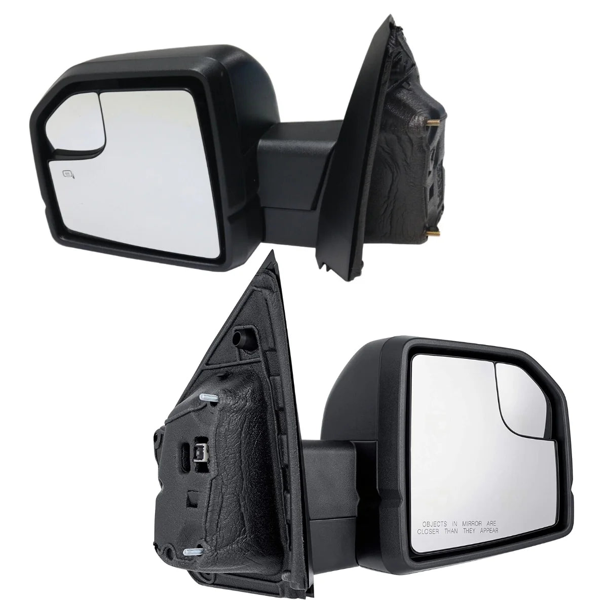 Autoshack driver and passenger mirror power manual folding heated textured black set of 2 replacement for 2015 2016 2017 2018 ford f-150 2.7l 3.0l 3.3l 3.5l 5.0l v6 v8 4wd rwd kapfo1320523pr