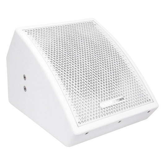 Sound town carme series 8" coaxial 2-way professional pa dj stage monitor speaker, white with u mounting bracket, birch plywood for installation, live sound, bar, church (carme-u8mw)