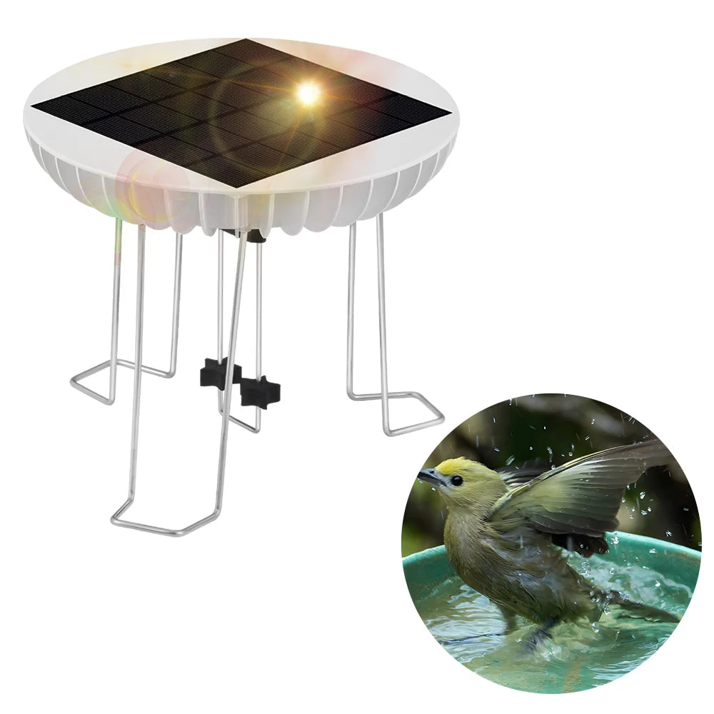 Walmeck solar water wiggler for bird bath, maker, 3.7v 1500mah backup battery, brushless motor