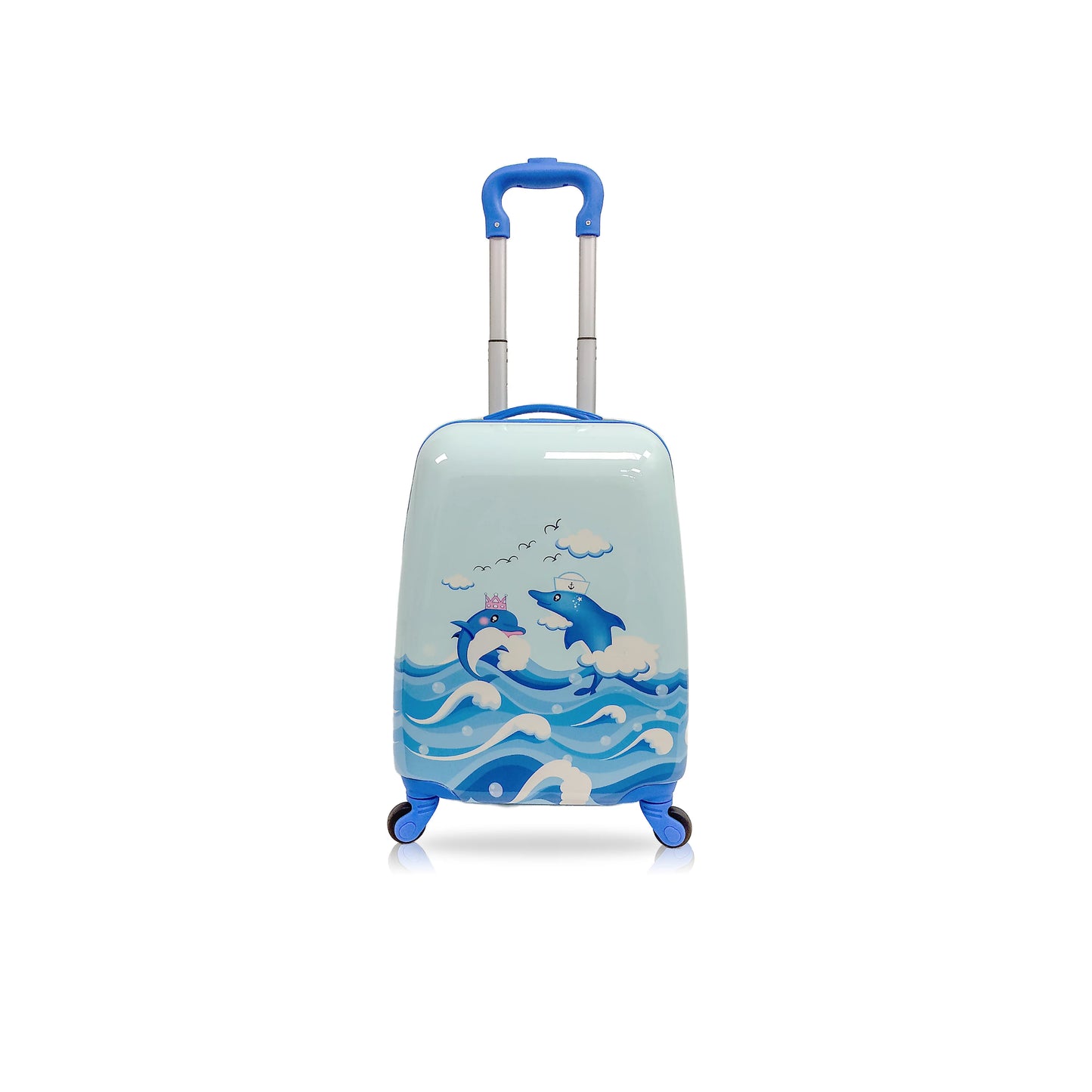 Tucci chirpy dolphin hardside kids 18" carry on suitcase lightweight luggage with wheels for kids