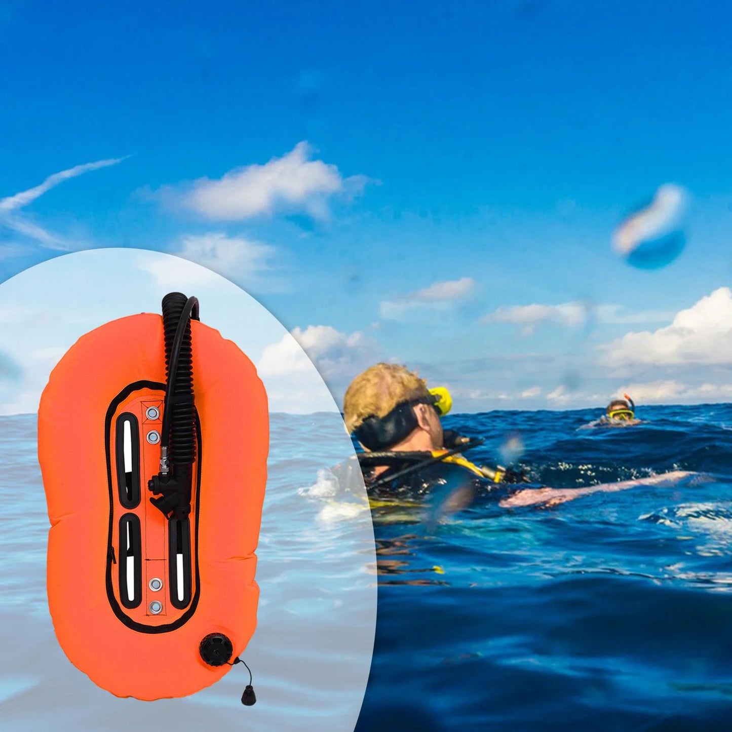 Yotijar diving snorkeling donut wing single tank scuba bcd set for freediving diving orange