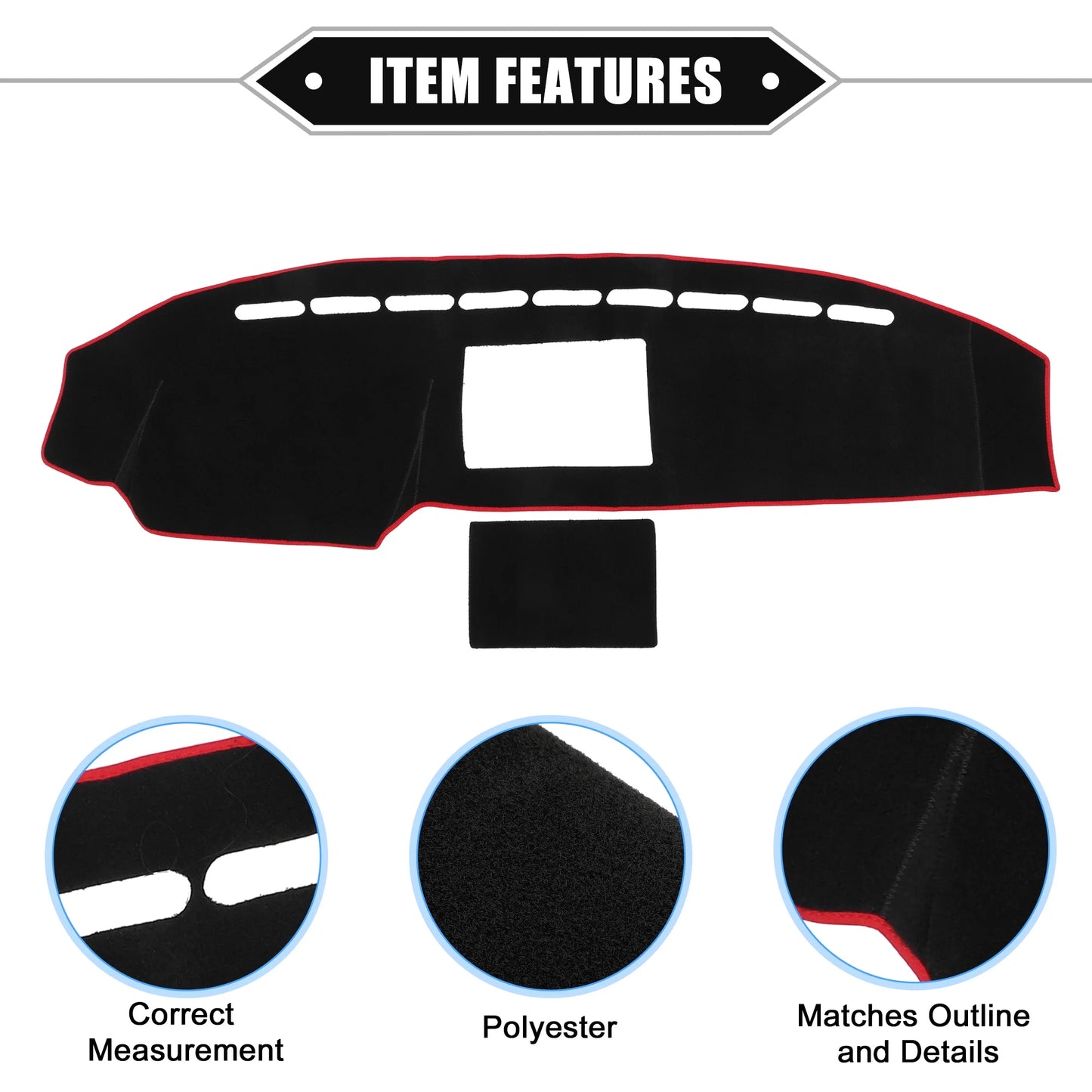 Unique bargains car center console dashboard cover mat compatible for ford f150 2008-2014 protective polyester black