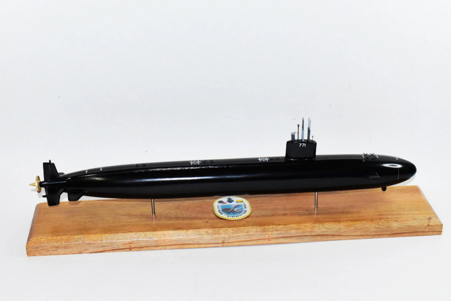 Uss columbia ssn-771 (black hull) submarine model,navy,scale model,mahogany,20 inch,la class