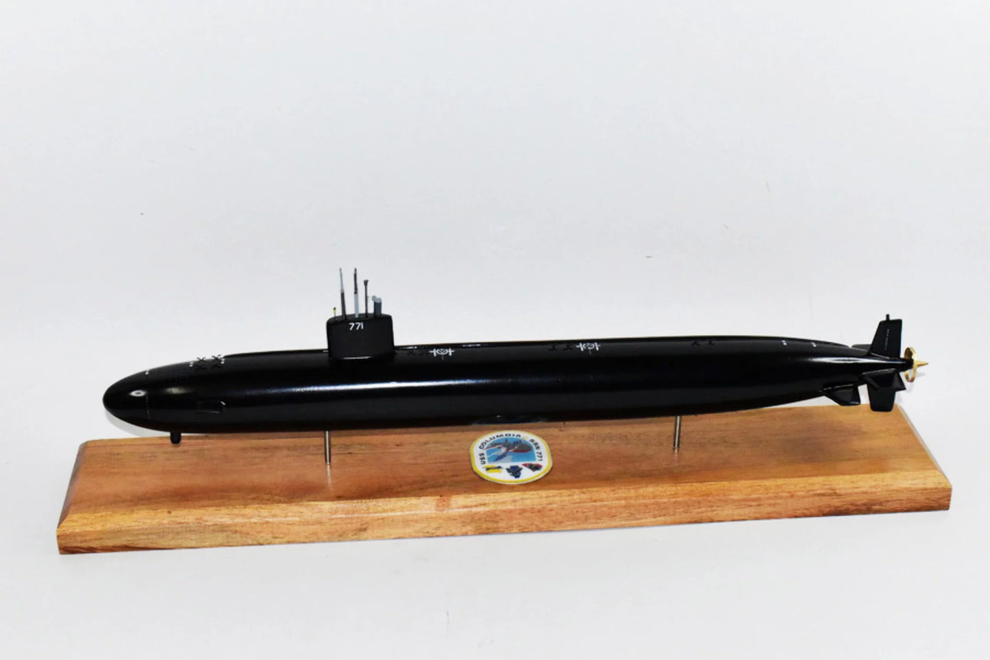 Uss columbia ssn-771 (black hull) submarine model,navy,scale model,mahogany,20 inch,la class