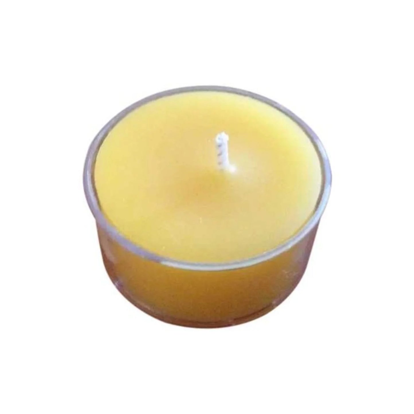 Bear natural organics pack of 100 golden yellow handmade beeswax tealight candles