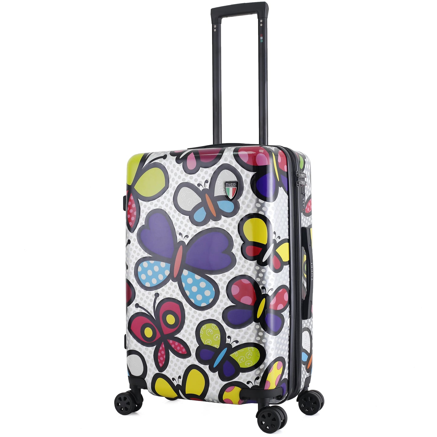 Tucci disegno - pop art butterfly pop 24-inch medium hardside luggage