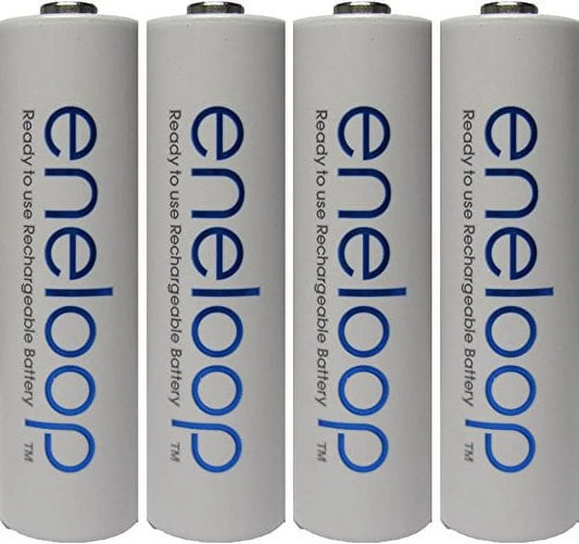 4 pack newest version panasonic eneloop 4th generation aa nimh pre-charged 2100 times rechargeable batteries + free battery holder