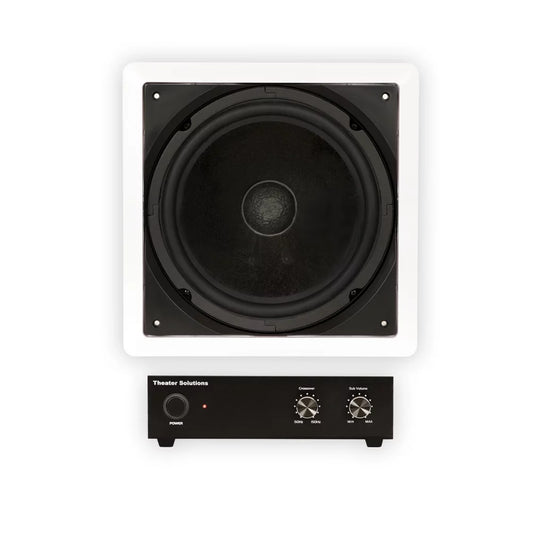 Theater solutions ts1000 flush mount 10" subwoofer speaker and amp set