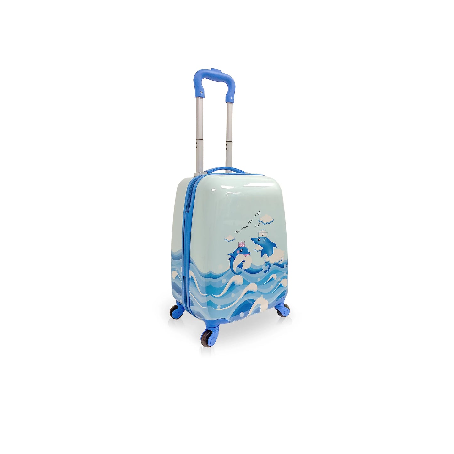 Tucci chirpy dolphin hardside kids 18" carry on suitcase lightweight luggage with wheels for kids