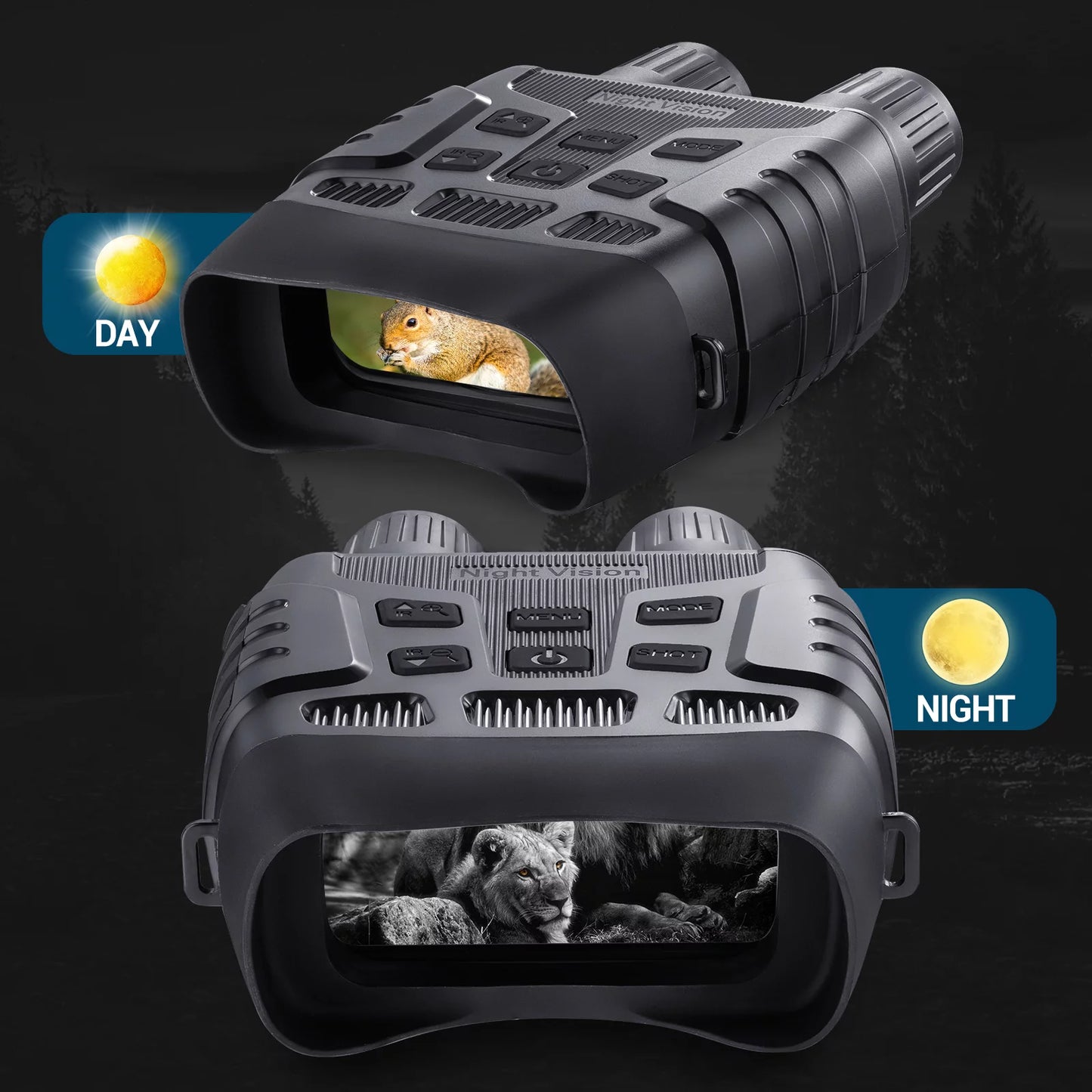 Bebang night vision binoculars, infrared night vision goggles with hd video and photo modes, 32gb card, viewing from 984ft/300m