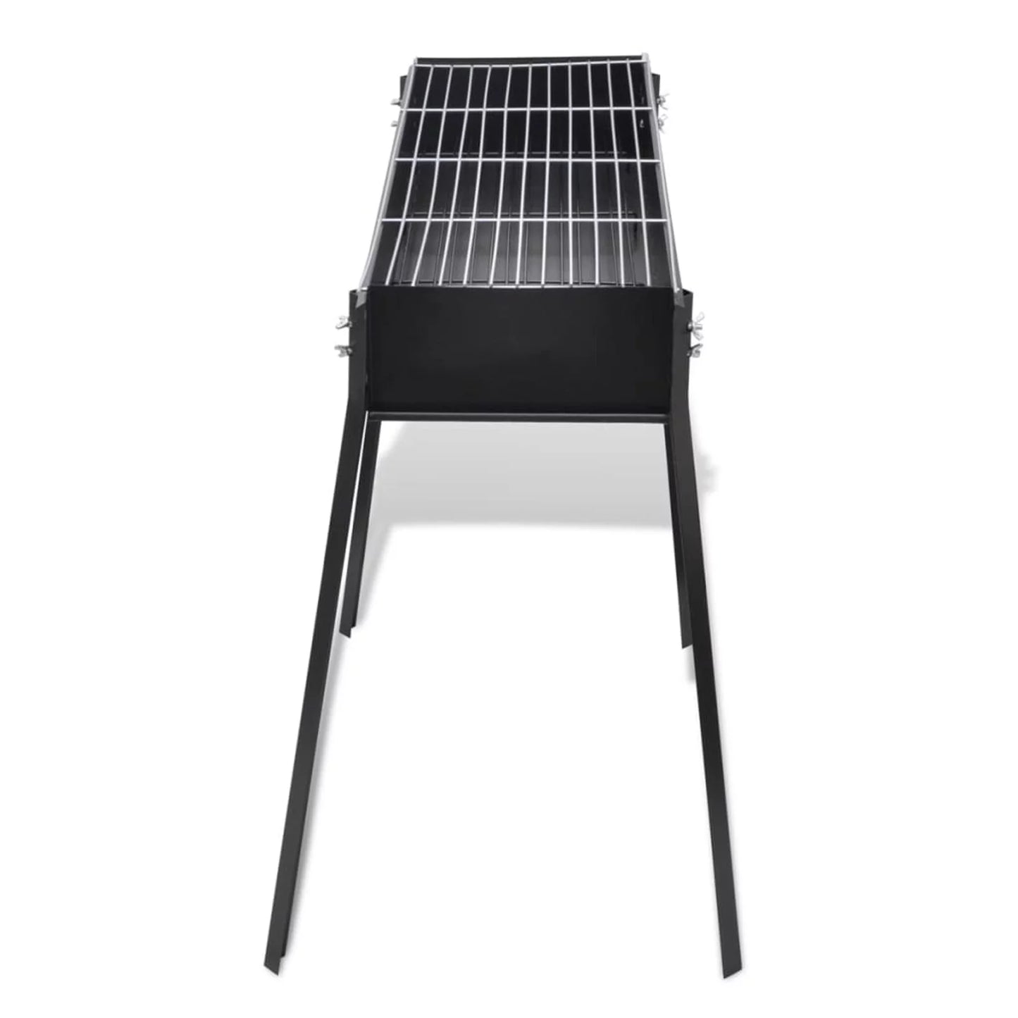 Anself charcoal bbq stand steel barbecue grill black for camping cooking, grilling, smoking, picnic, hiking, party, garden, patio 29.5 x 18.5 x 30 inches (l x w x h)