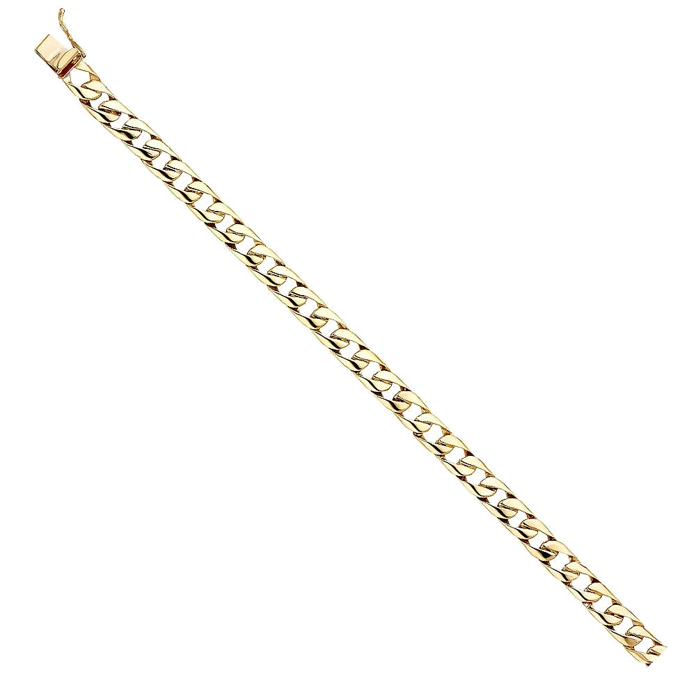 14k yellow gold cuban link bracelet - 8" | elegant 14ky gold chain bracelets for men and women | weight 14.7 | men’s jewelry for gift